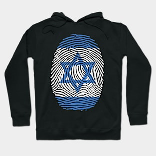 Israeli Flag Fingerprint Jewish Star of David Pride Israel Hoodie